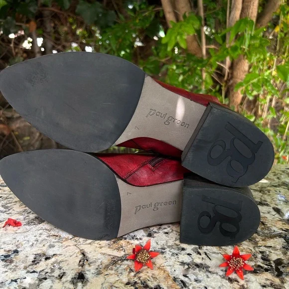 Paul Green Chili Red Ankle Booties - Picture 11 of 13